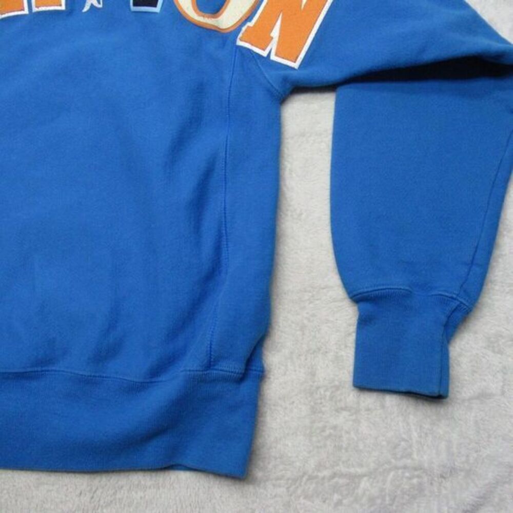 Champion Reverse Weave Sweatshirt‎ Mens Medium Royal Blue Crew Fleece RARE - Picture 5 of 13